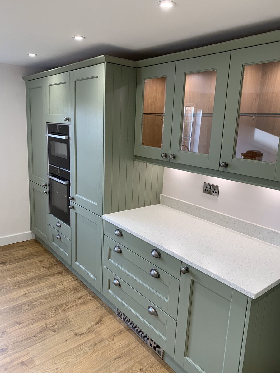 farrow and ball lichen kitchen cabinets