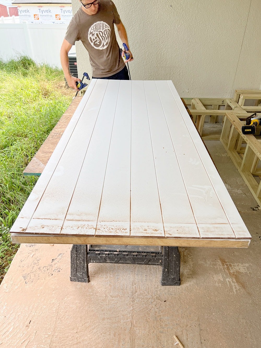 mdf shiplap panel on a hollow core door