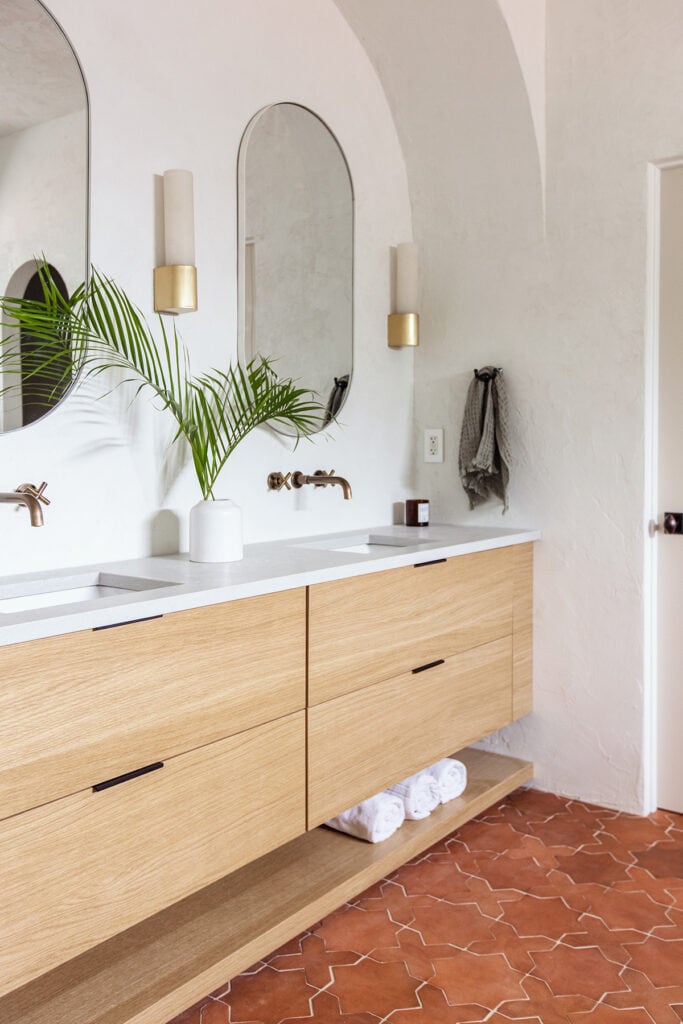 Modern Mediterranean Bathroom Reveal Jenna Sue Design