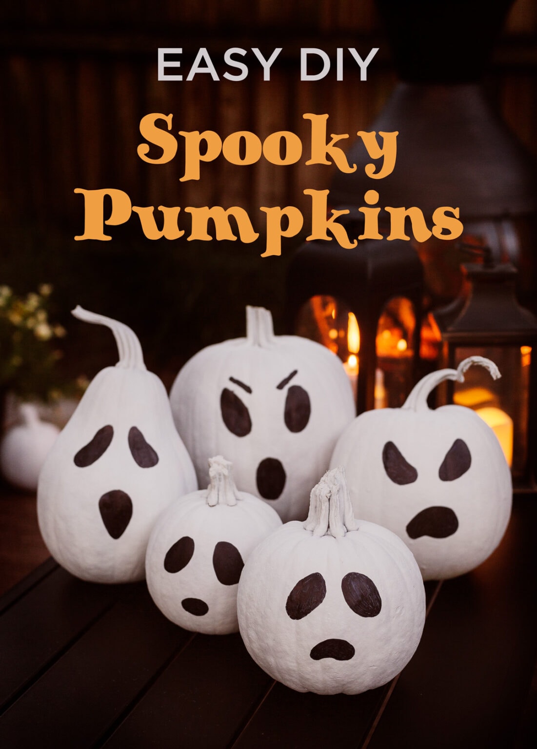 Spooky Painted Ghost Pumpkins - Jenna Sue Design