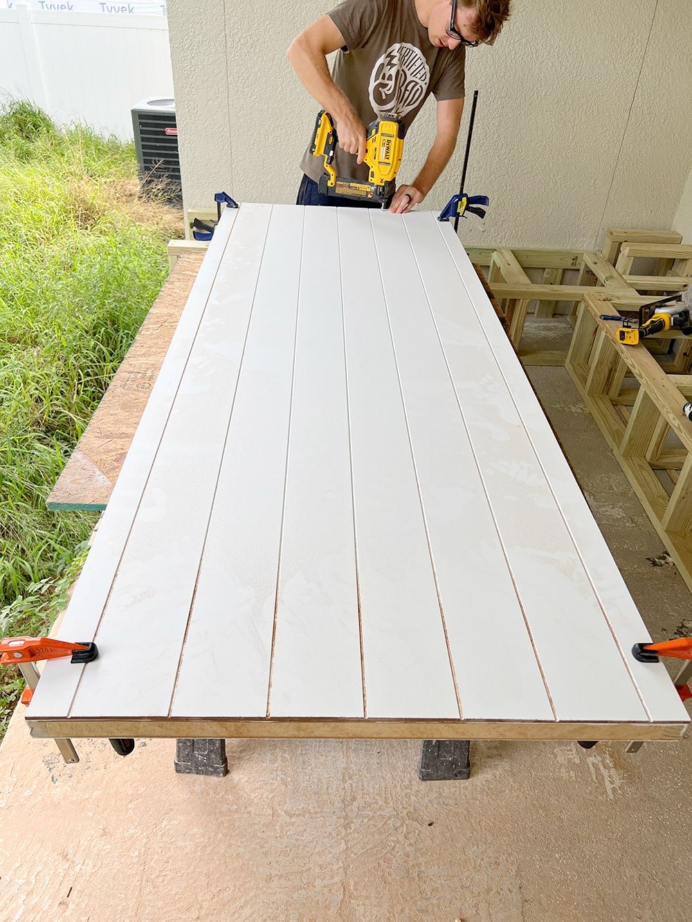 hollow core door makeover with mdf shiplap planks