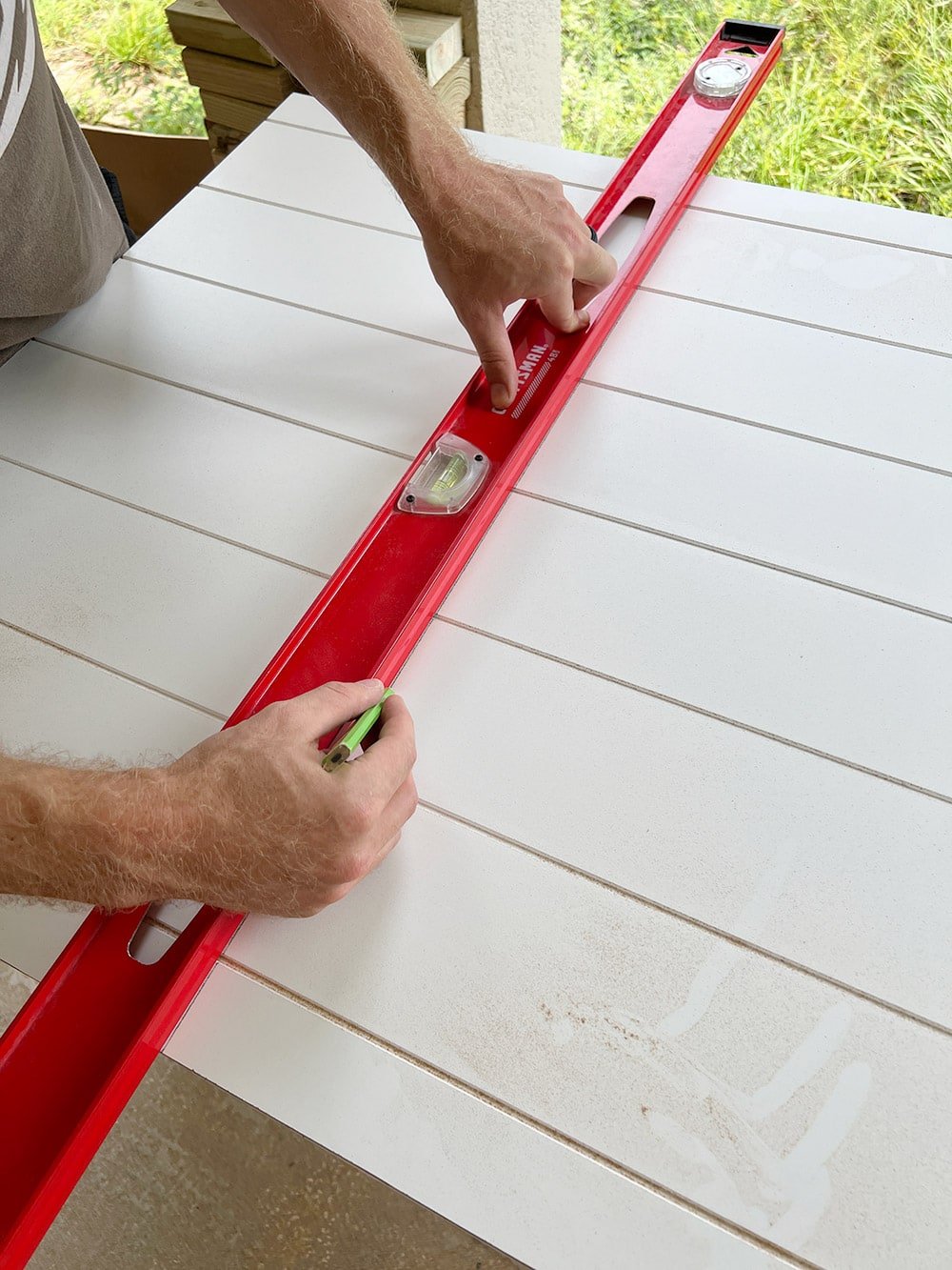 marking an mdf shiplap panel