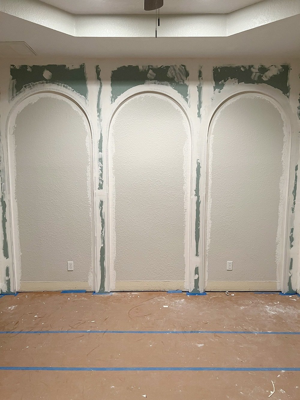 diy drywall arches process shot