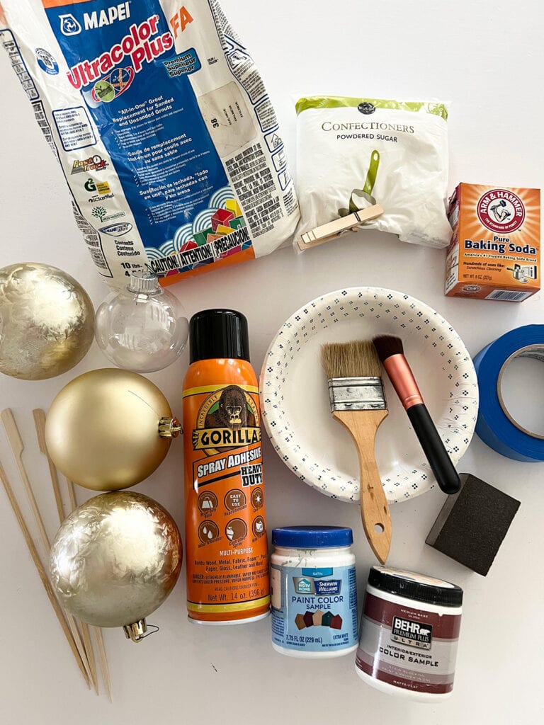 DIY Matte Powdered Christmas Ornaments - Jenna Sue Design