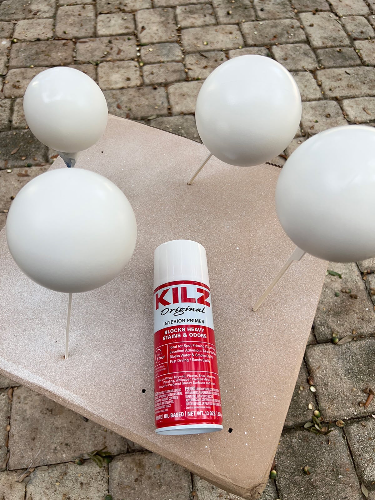 diy christmas ornaments primed