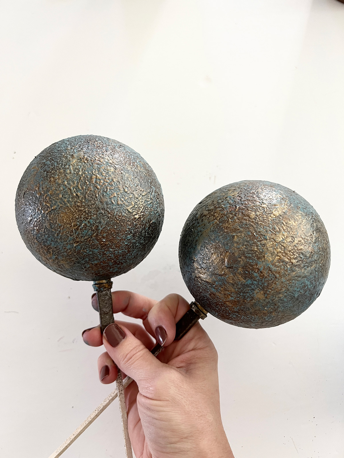 diy aged patina iron christmas ornaments