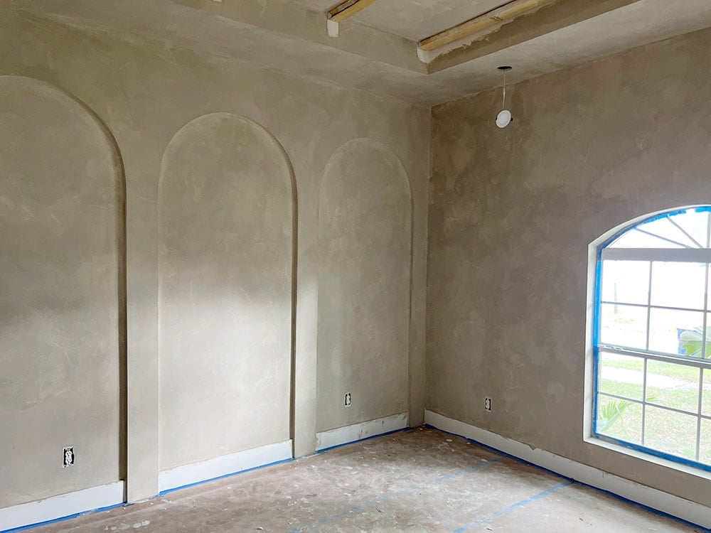 soft taupe limewash bedroom walls