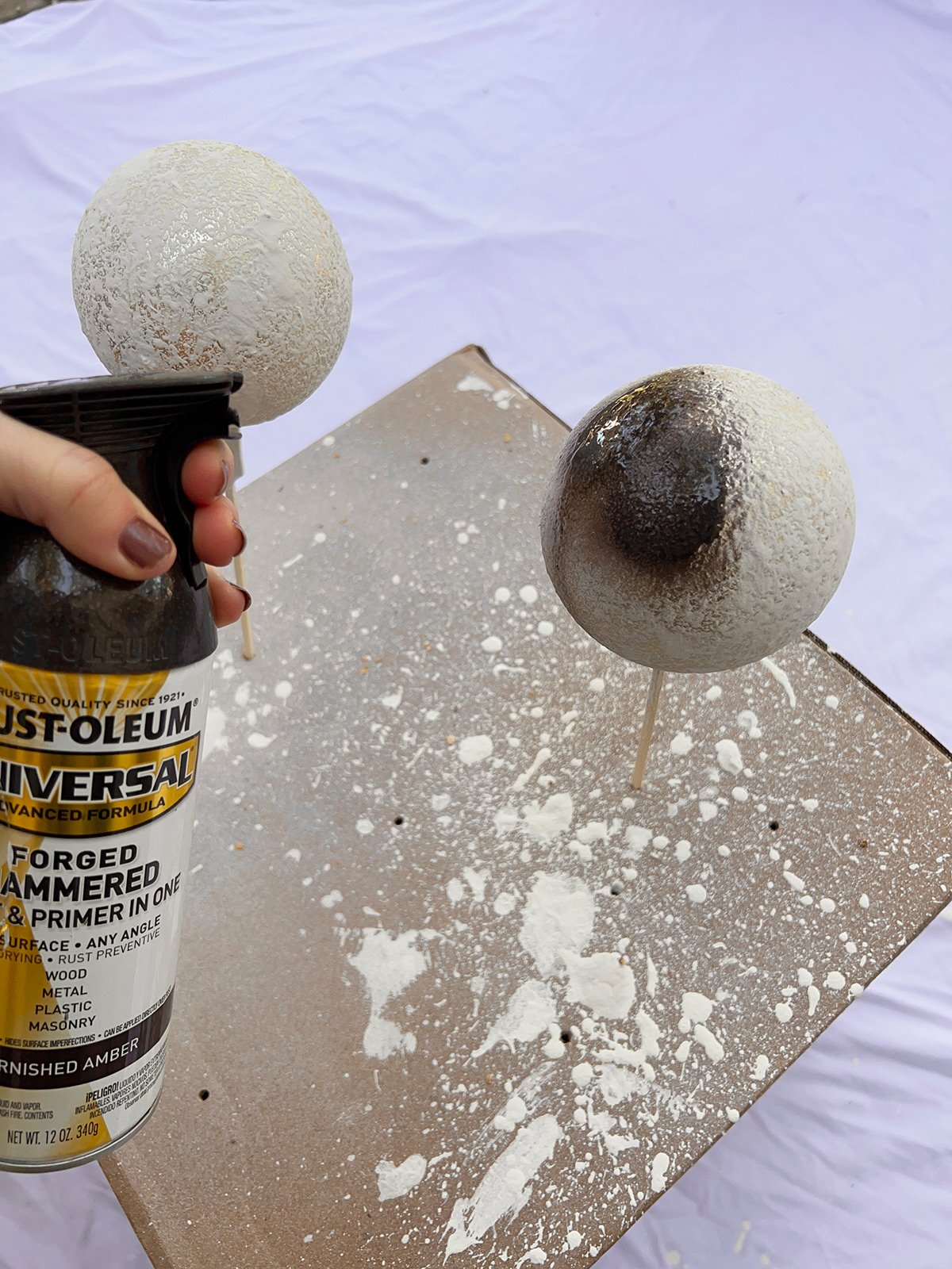 painted textured diy christmas ornaments 