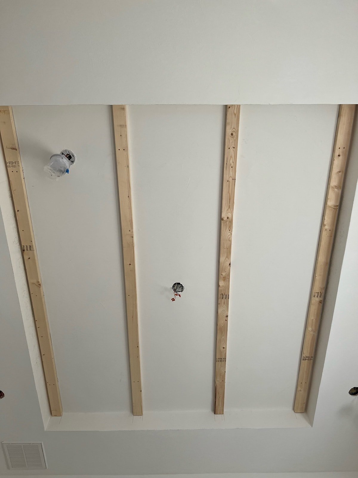 2x4s on ceiling for beam supports