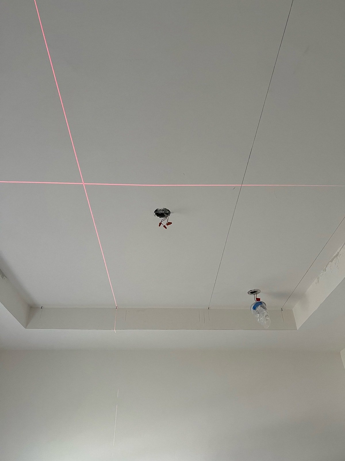 marking beam locations on ceiling with a laser level