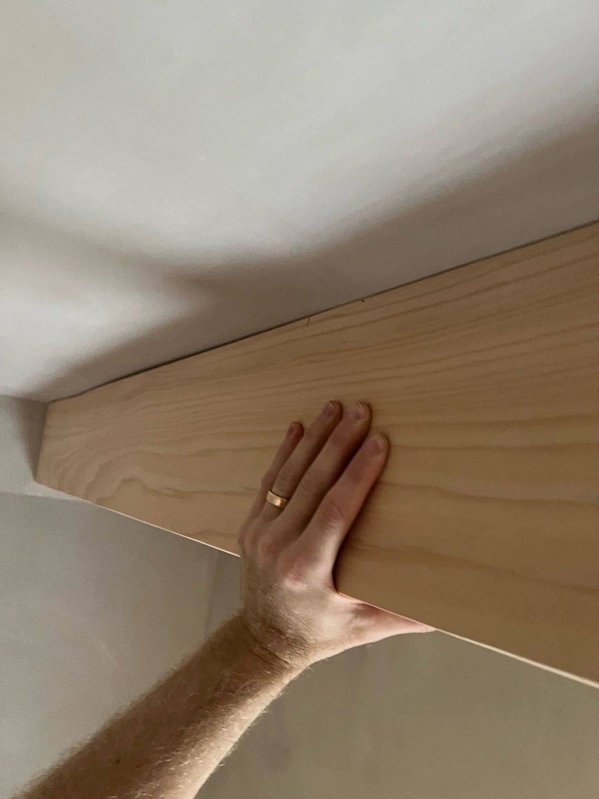 scribing wood beam to ceiling