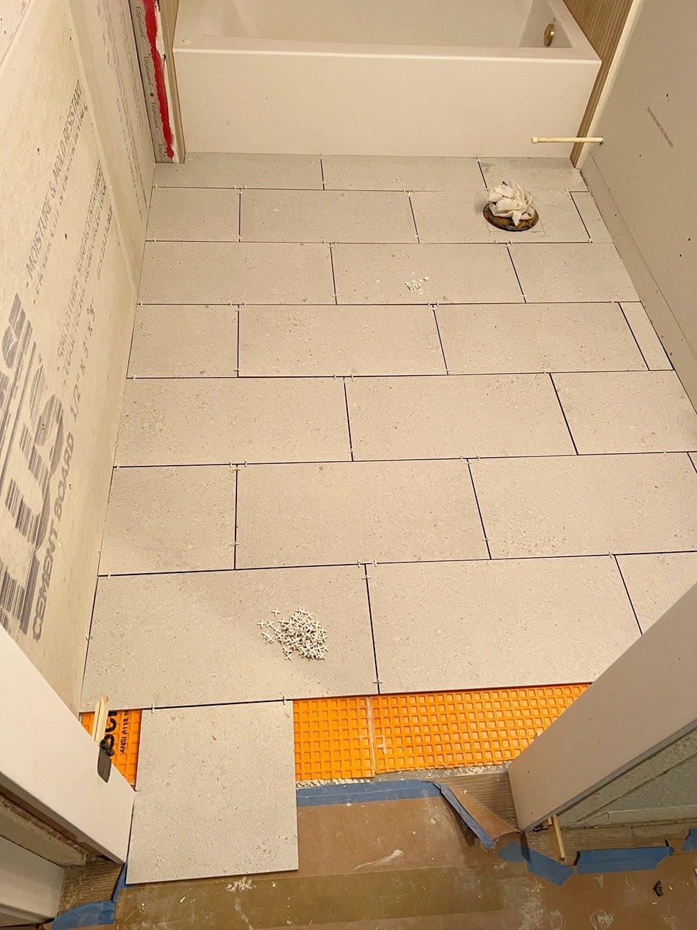 gray porcelain 12x24 bathroom floor tile
