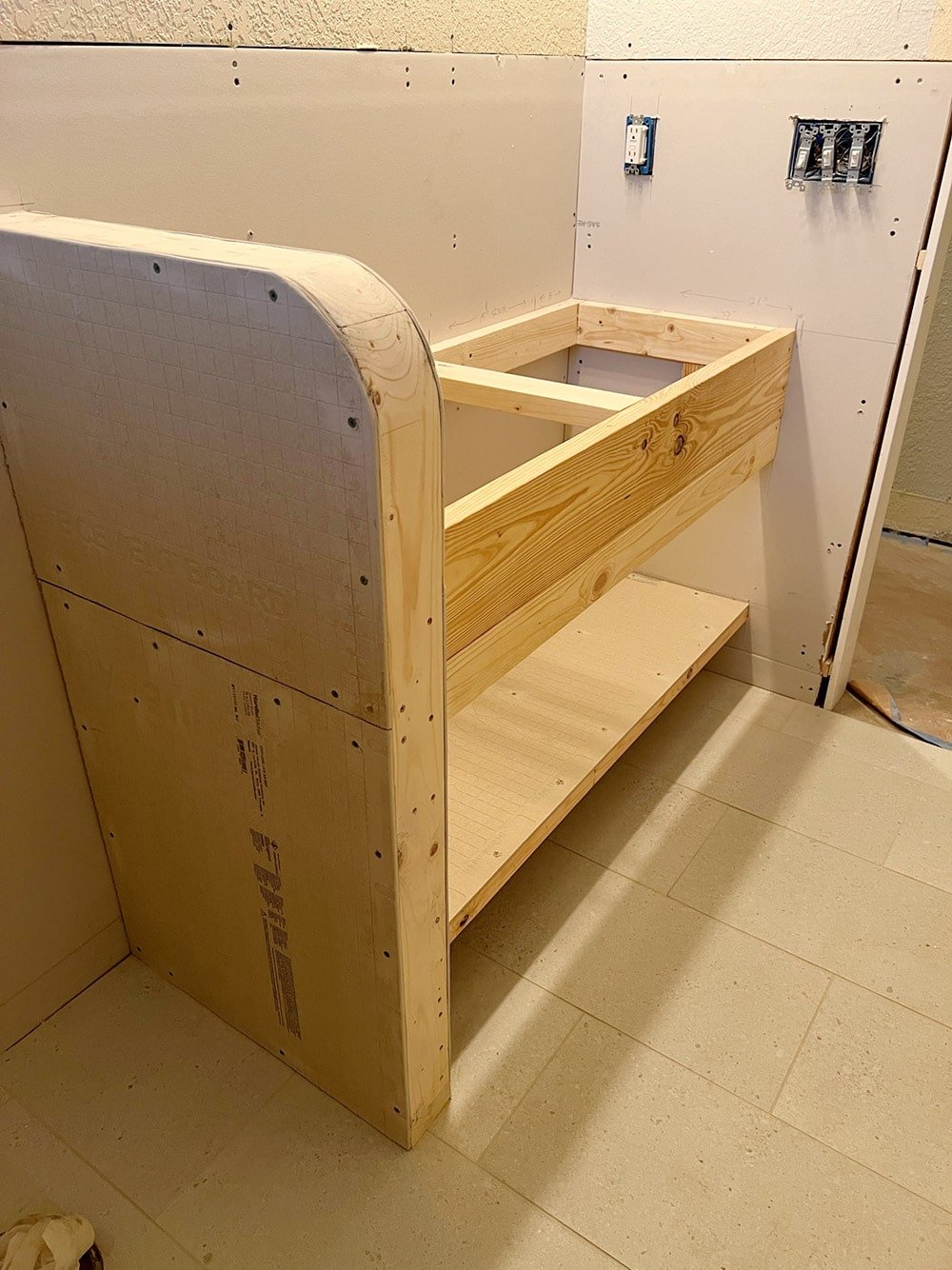 diy minimalist bathroom vanity with partition wall