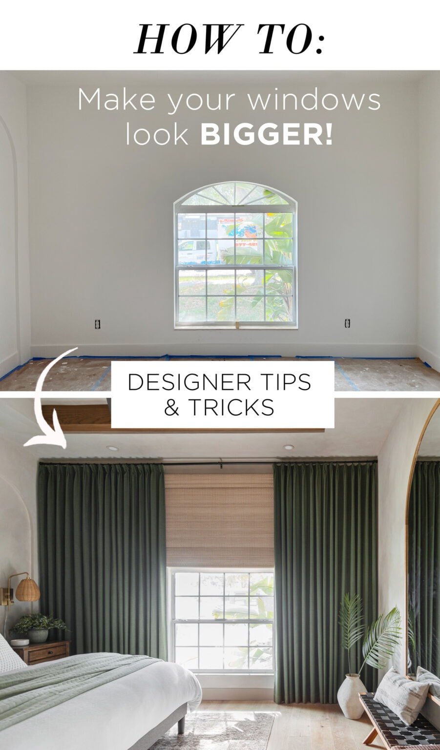 How to make windows look bigger with curtains and shades Jenna Sue Design