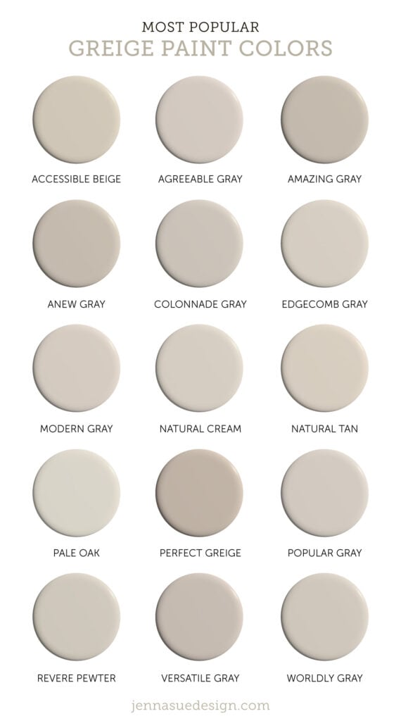 The 15 Best Greige Paint Colors (with real photos!) Jenna Sue Design