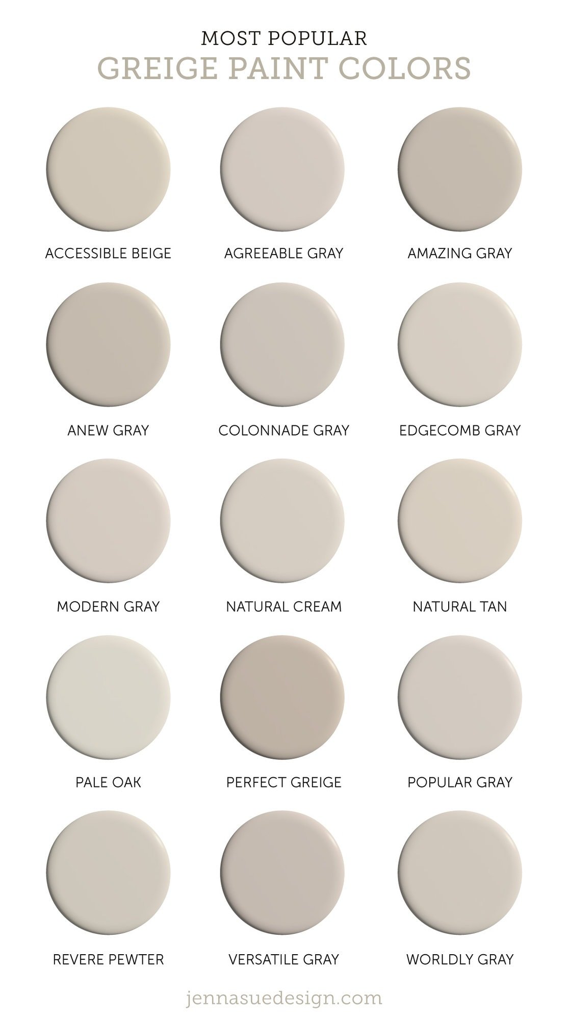 15 best greige paint colors chart