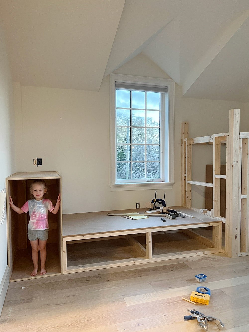 diy kids bedroom built in bed loft