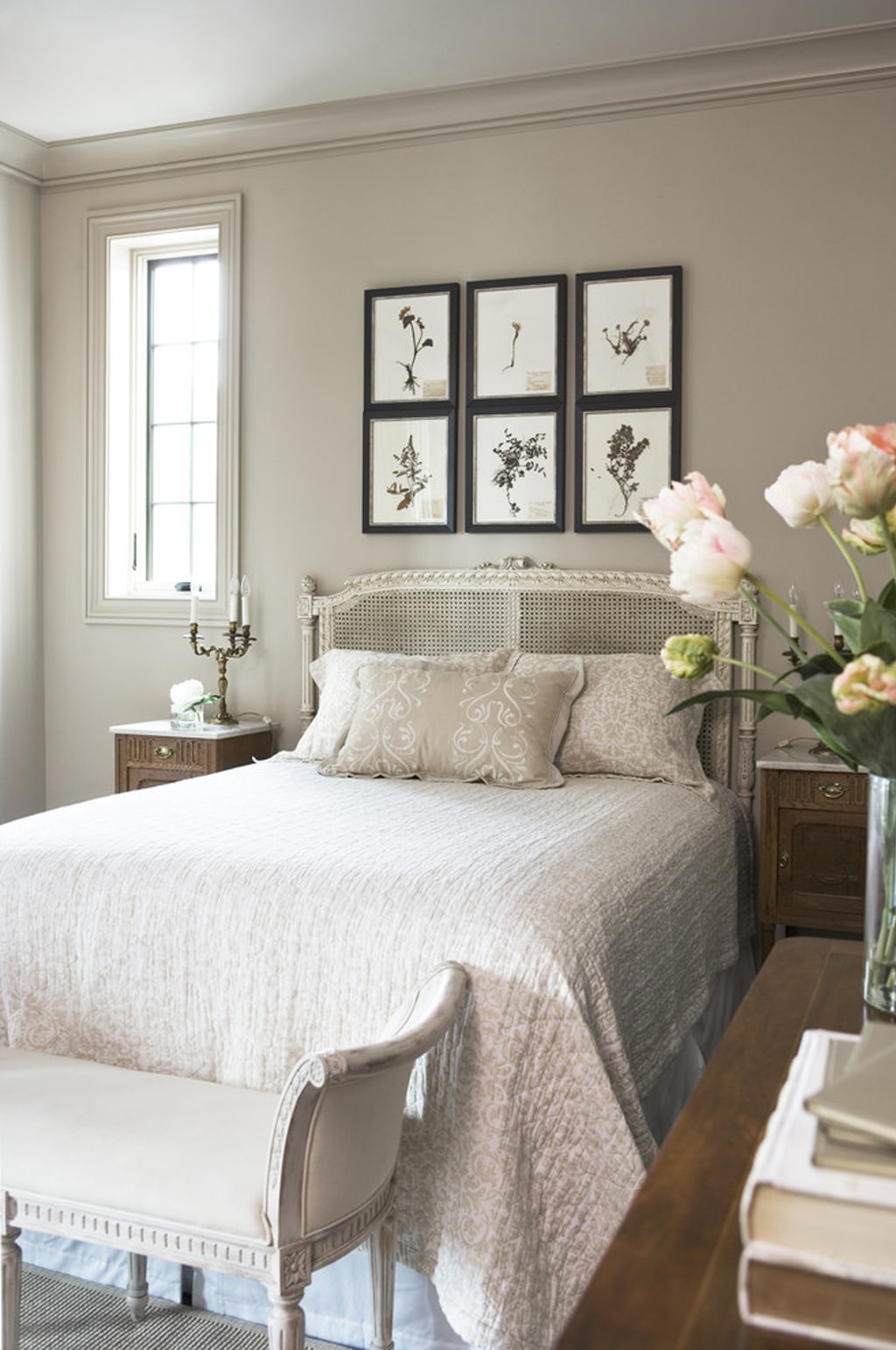 sherwin williams anew gray in a bedroom