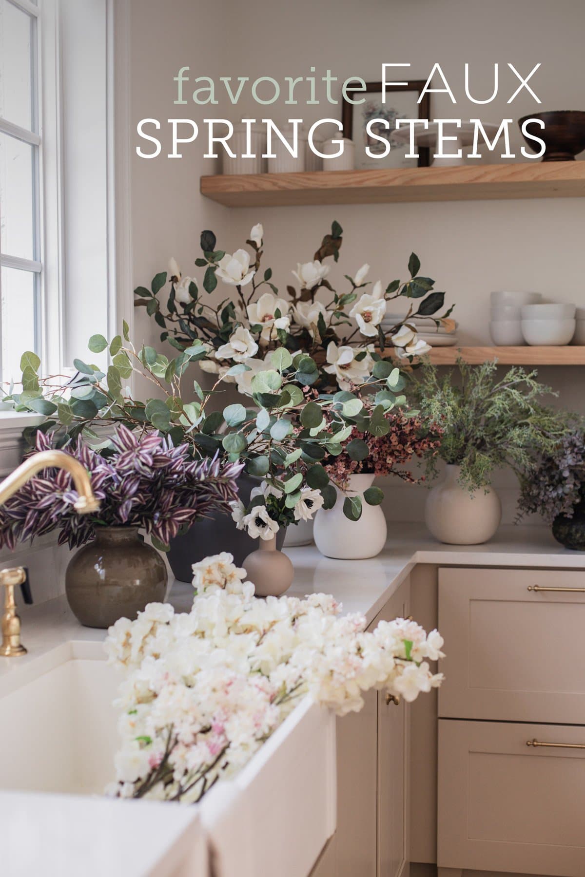 Favorite faux spring flowers and branches - Jenna Sue Design