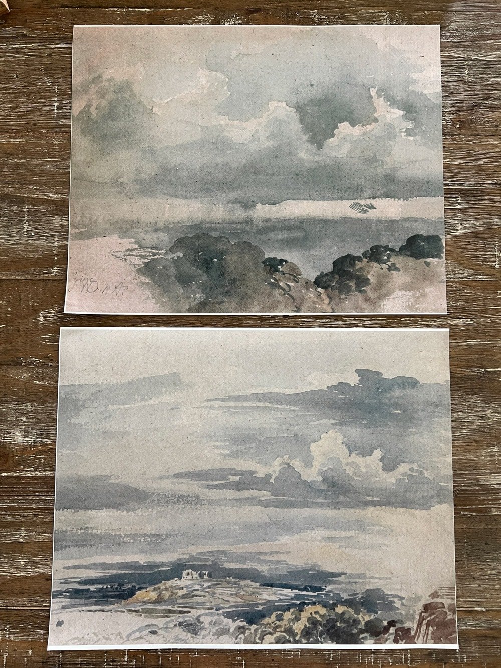 printed vintage watercolor art paintings