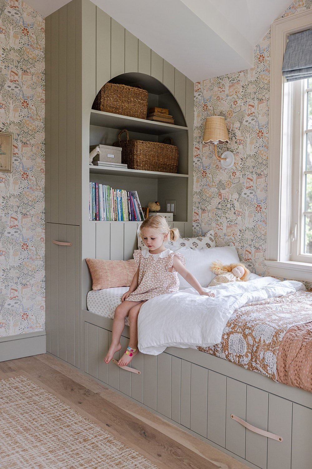 diy custom built in bed bookcase svelte sage