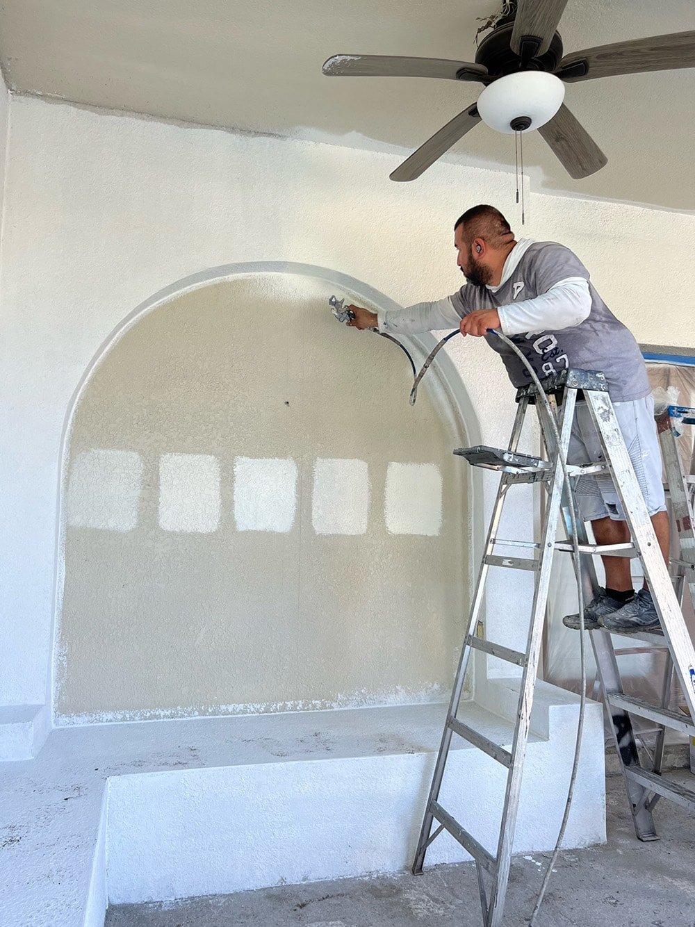 sw alabaster stucco porch with diy arches