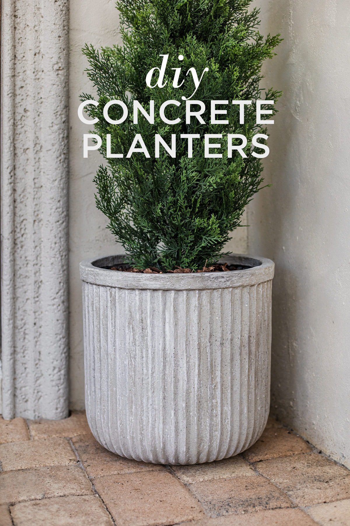 DIY Large Fluted Cement Planters - Jenna Sue Design