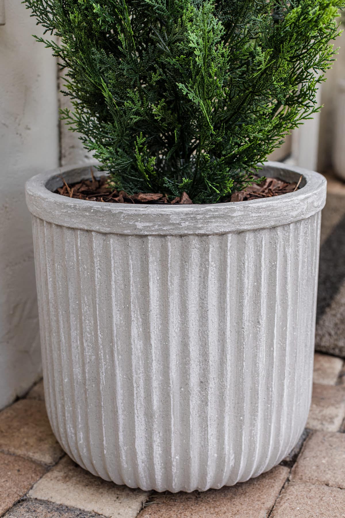 diy fluted cement planter tutorial