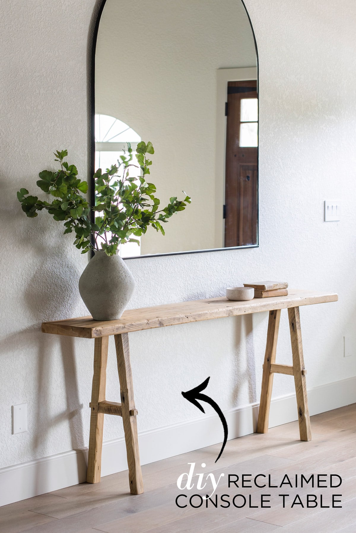 how to build a rustic elm wood style console table with reclaimed wood
