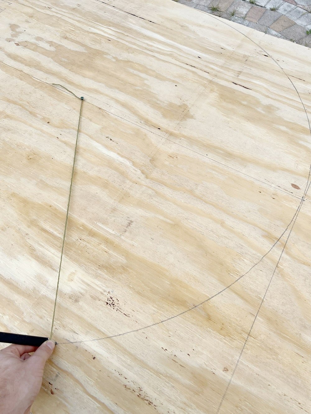 tracing an arch on plywood