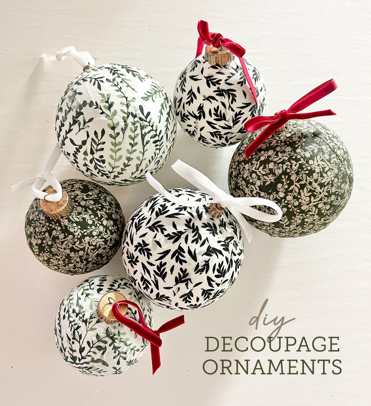 diy decoupage christmas ornaments
