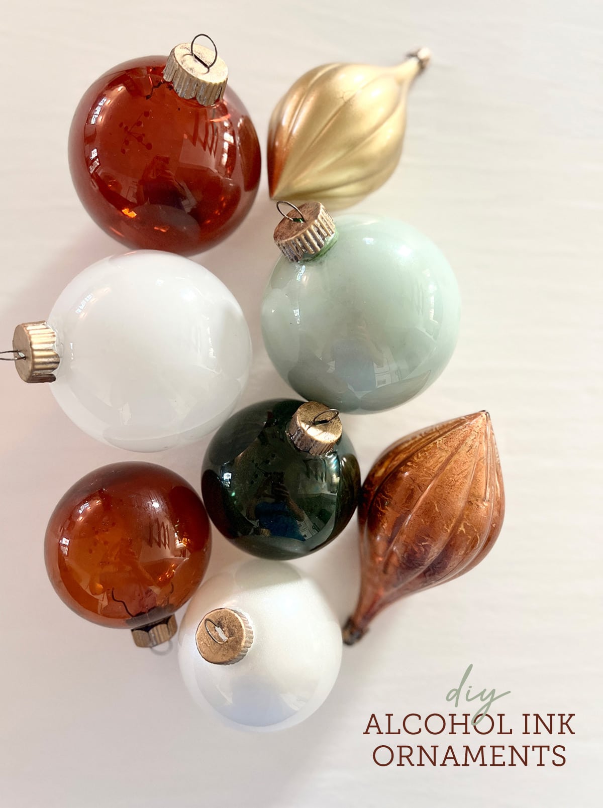 diy alcohol ink ornaments