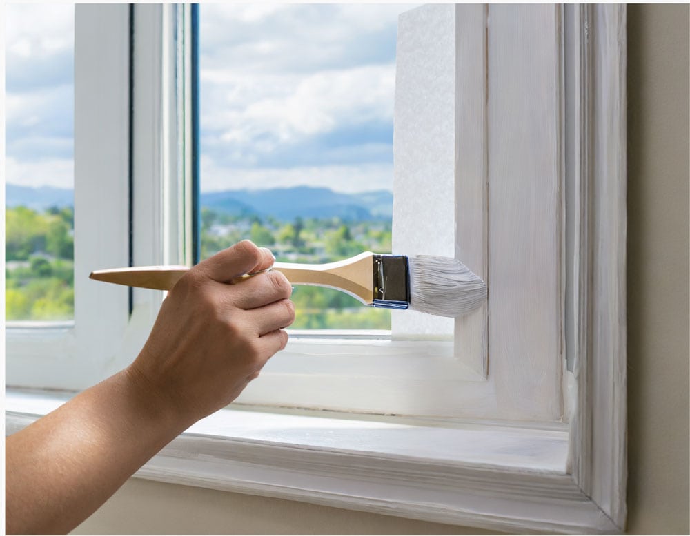 painting vinyl windows with a brush