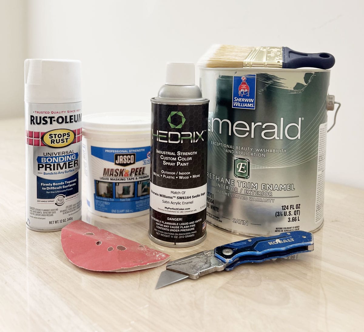 supplies to paint a vinyl window