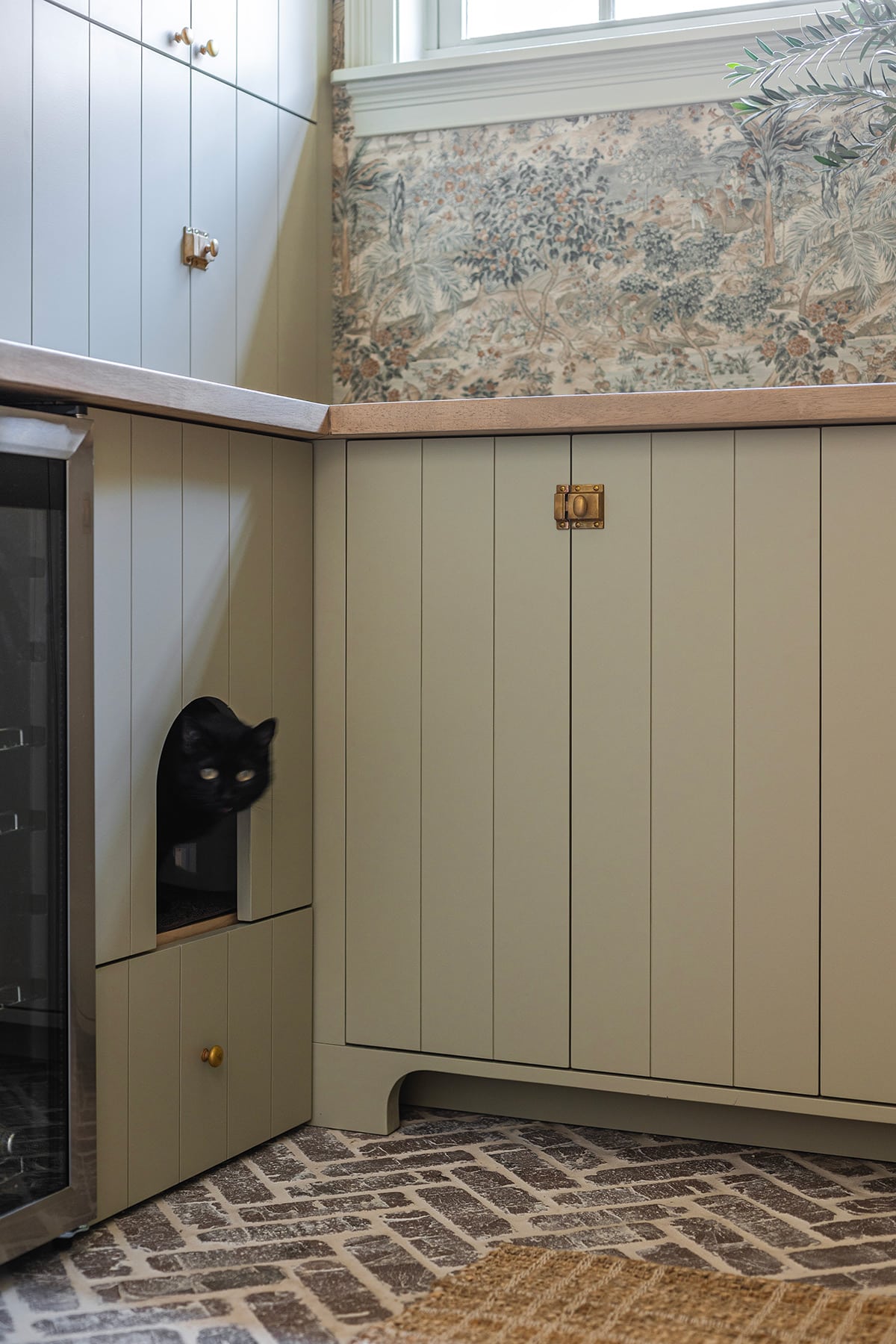 diy arched cat door laundry room