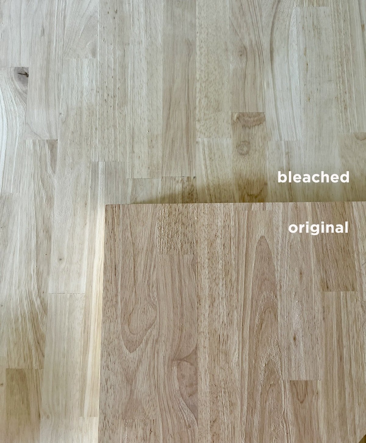 bleached butcher block counters side by side