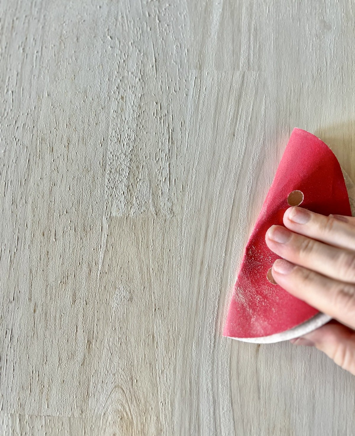 sanding butcher block counters after wood bleach