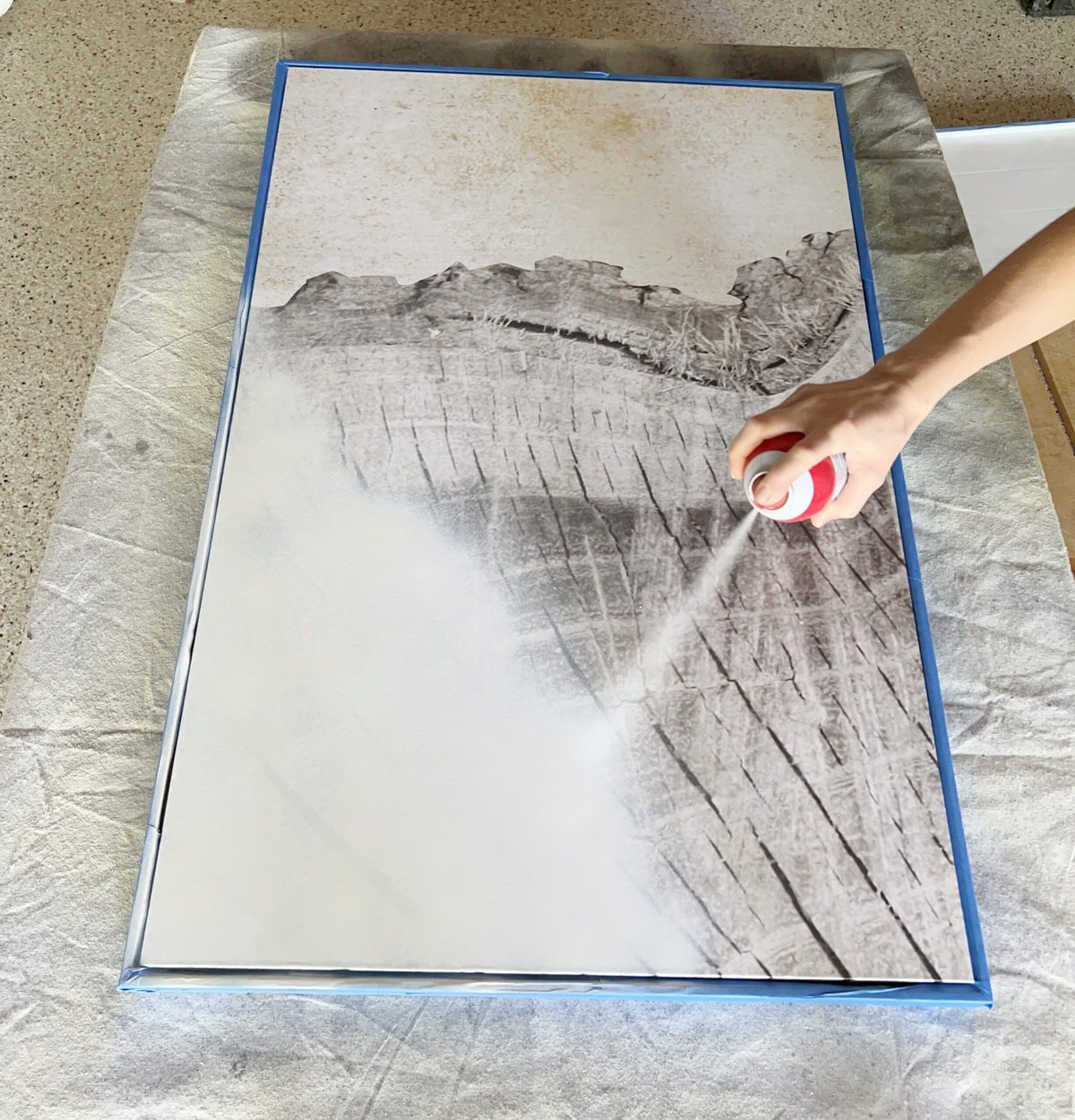 priming canvas diy textured art