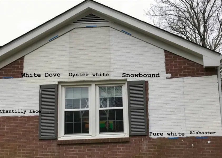white exterior paint colors on brick