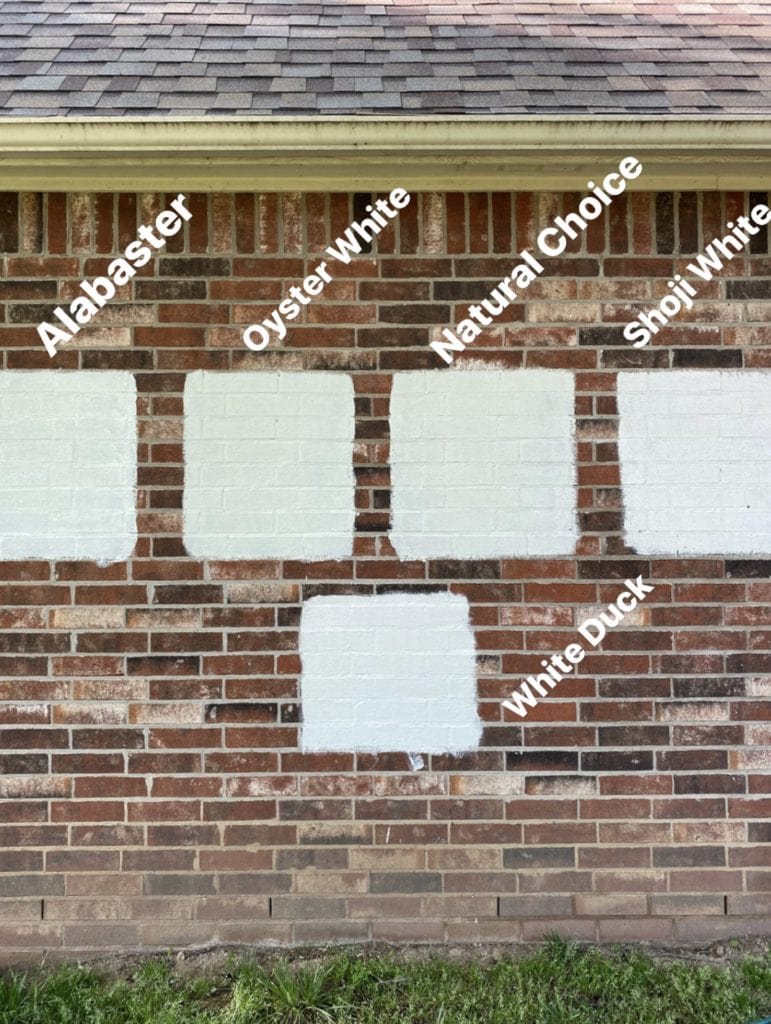 white exterior paint colors on brick