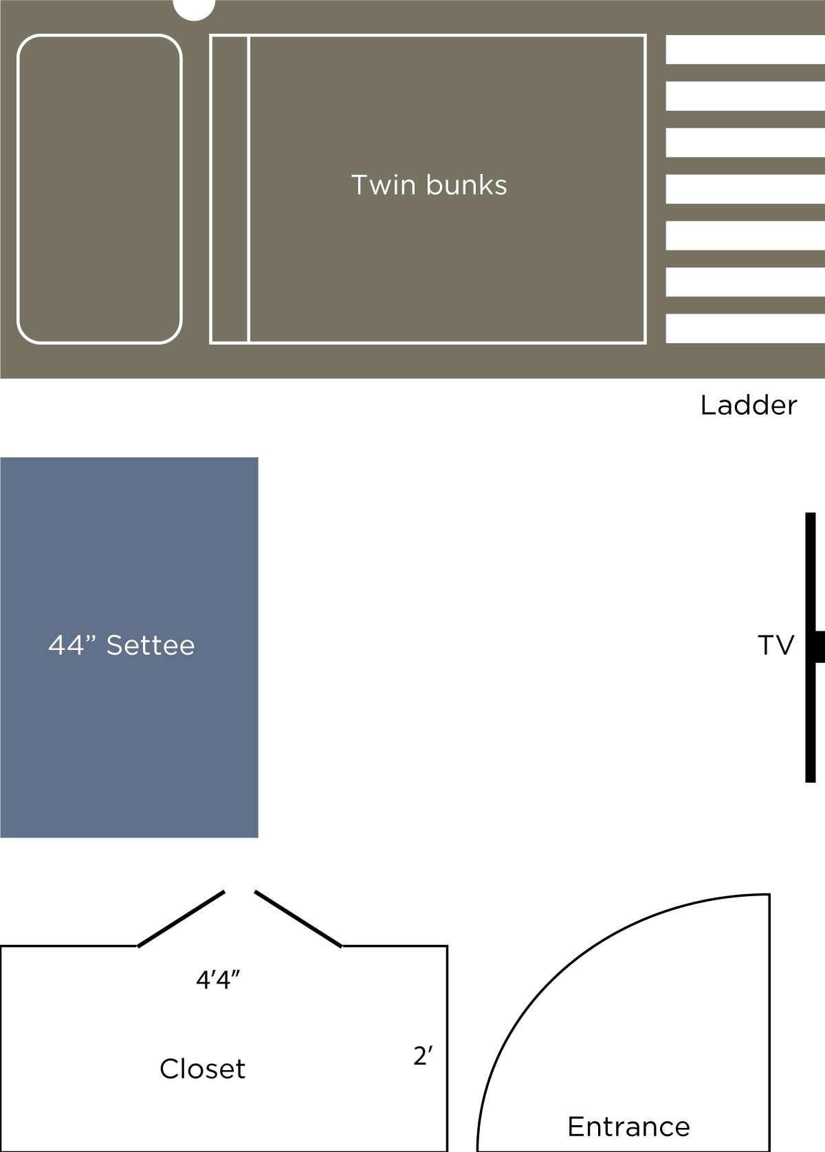 bunk bedroom design layout