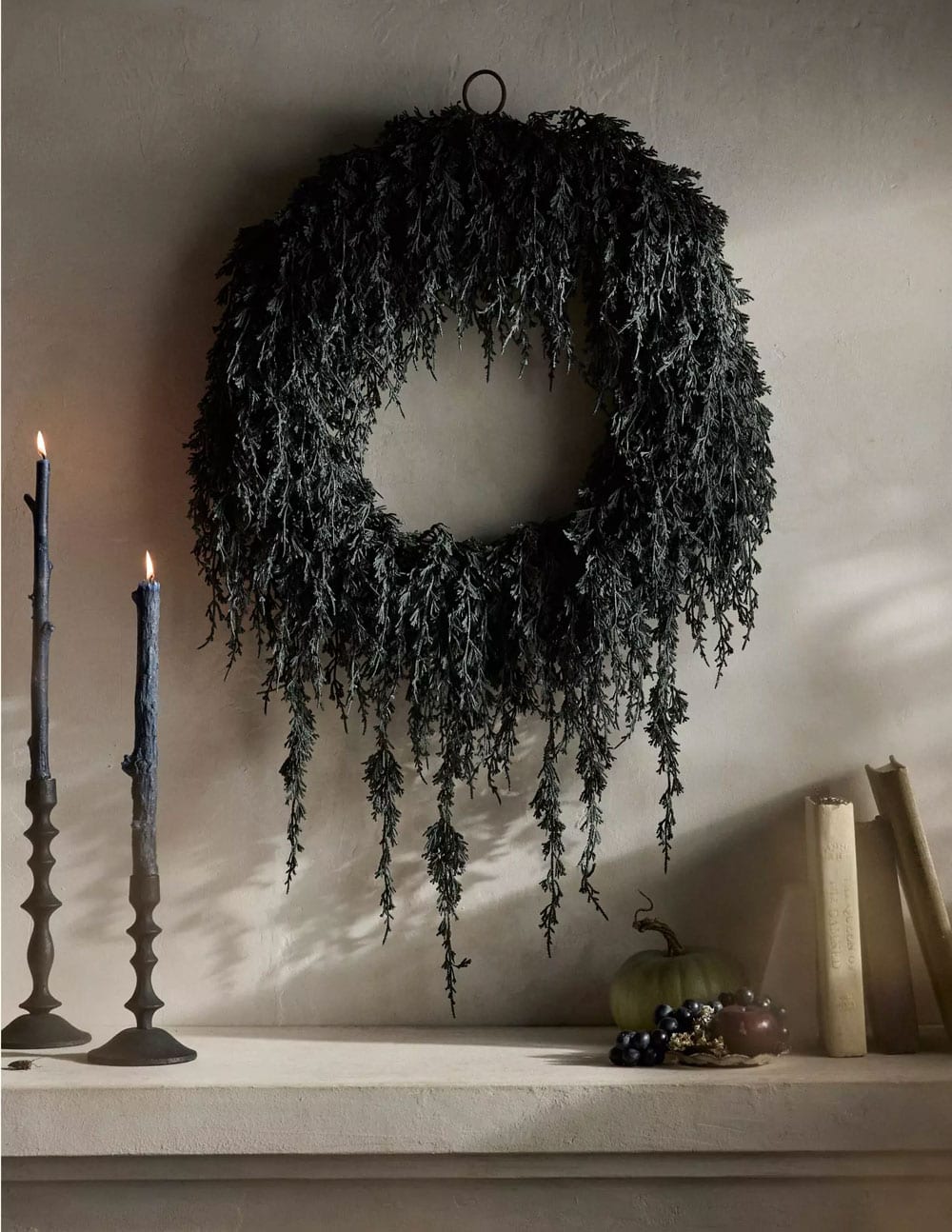 anthropologie black halloween wreath