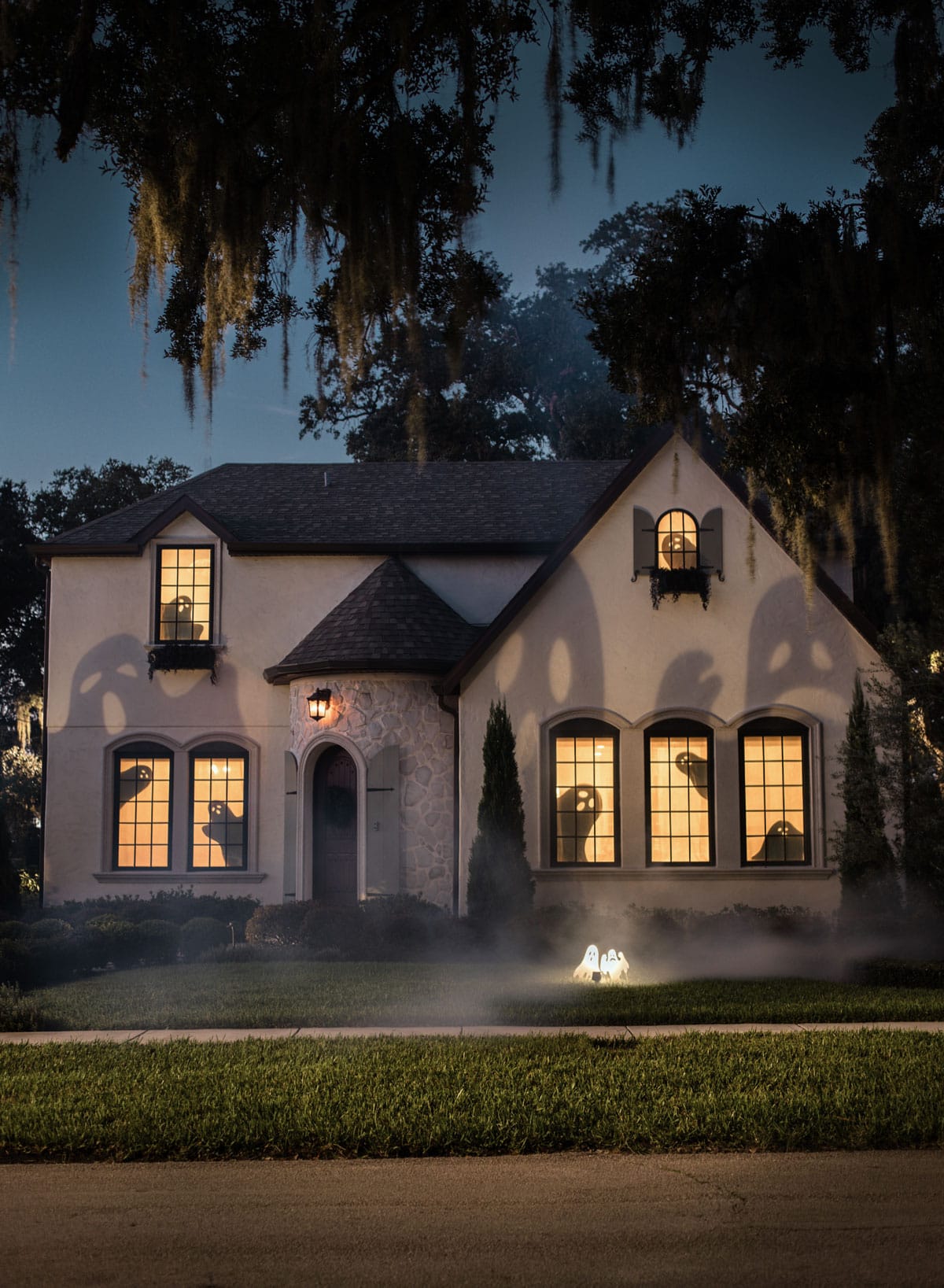 ghost shadow halloween decor idea