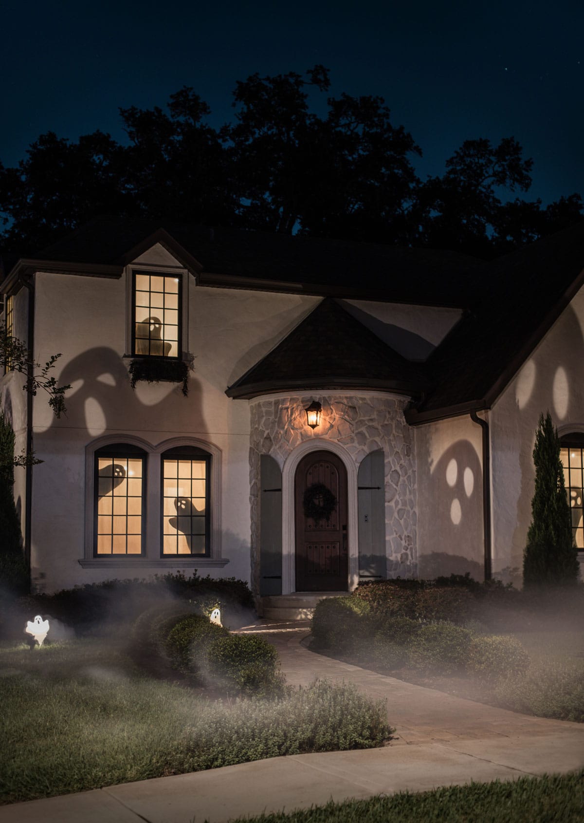 diy spooky ghost halloween window silhouettes