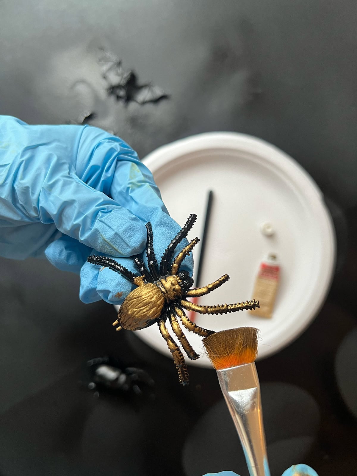gilding spider with gold rub n buff