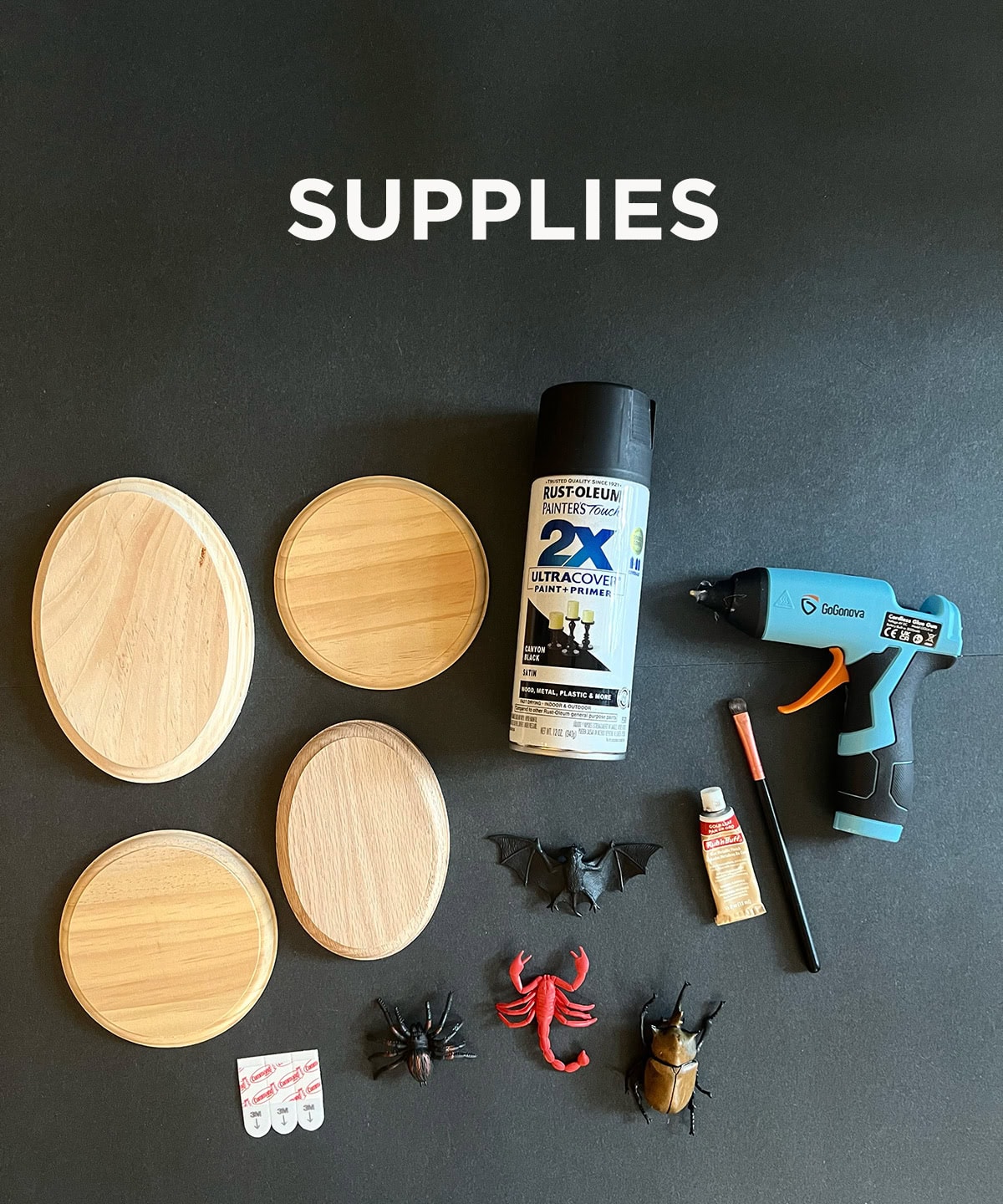 supplies to make faux gilded insect taxidermy