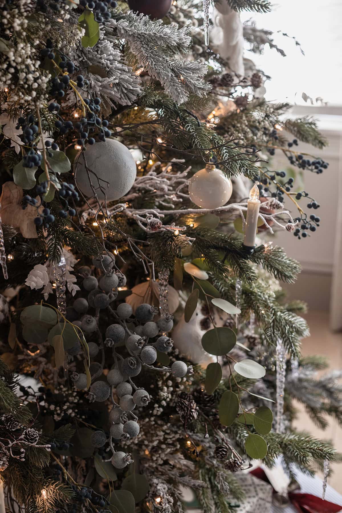 snowy forest theme christmas tree