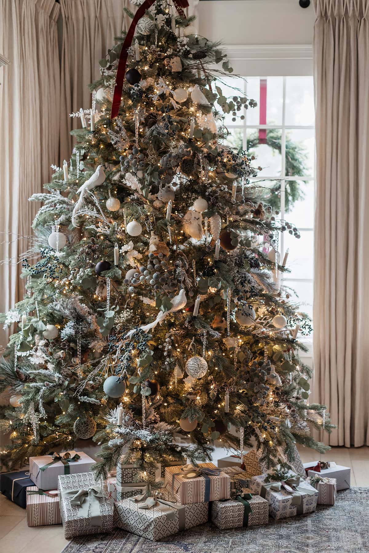 snowy forest theme christmas tree