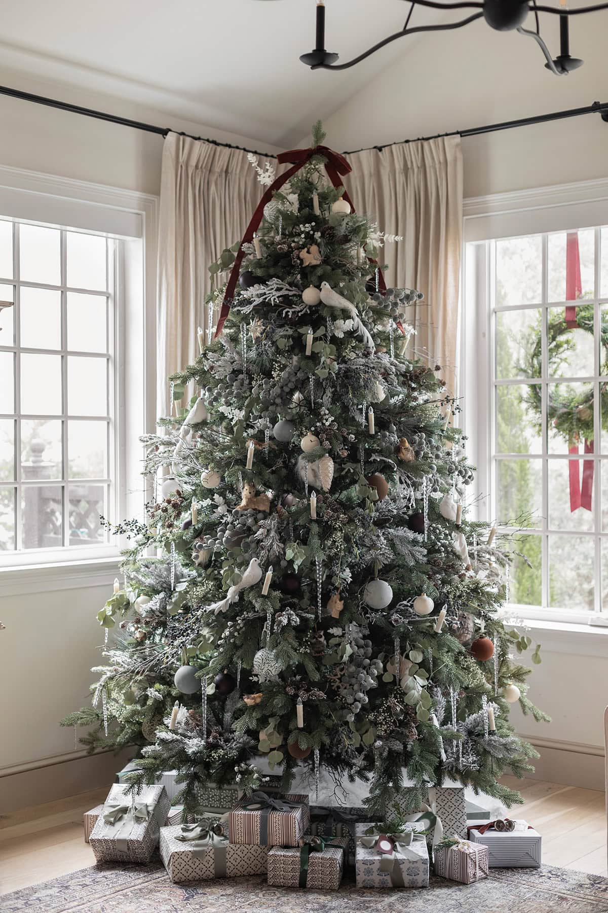 snowy forest theme christmas tree