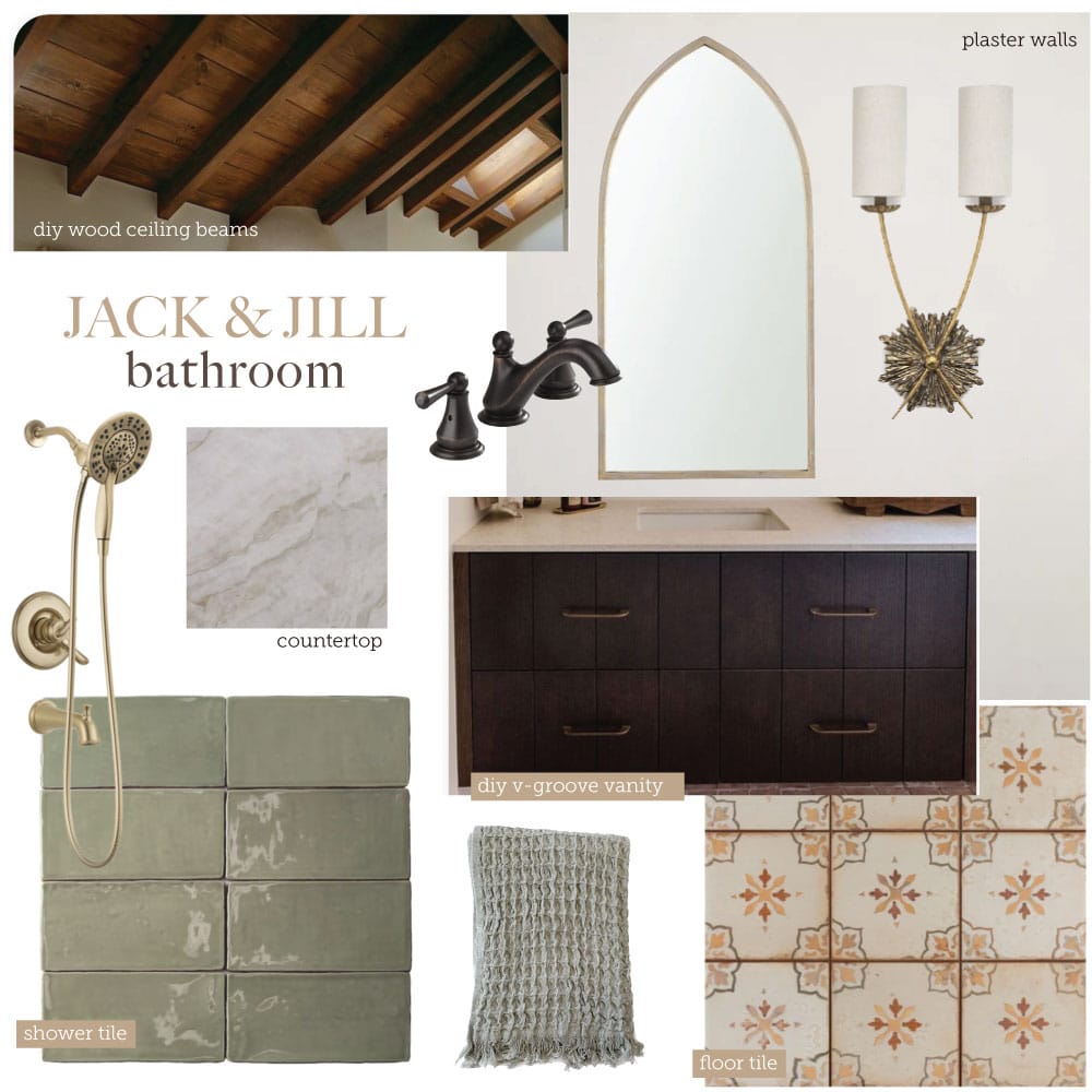 organic spanish style bathroom mood board